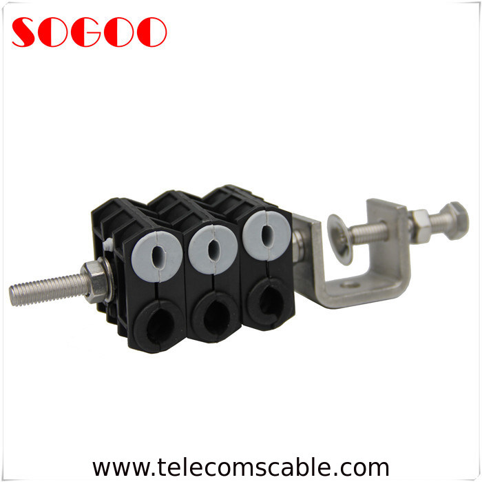 threeway feeder clamp, fiber optical cable clamp and power cable clamp