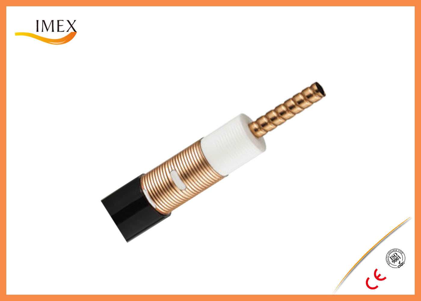 Low Density Black PE Leaky Coaxial Cable Copper Foil Outer Conductor With Slots