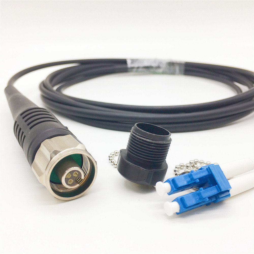 IP67 Armored Fiber Patch Cord With Odc Connector Plug Socket With 2 Cores