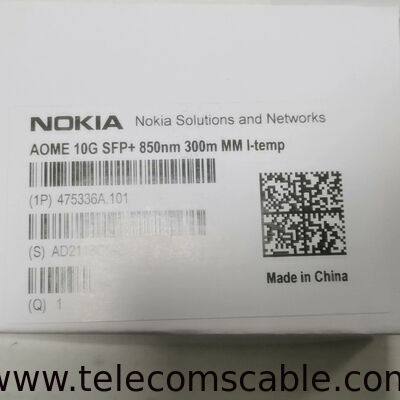 Original NOKIA 475336A.101 AOME 10G SFP+ 850nm 300m MM Itemp Transceiver