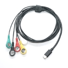 USB 3.1 Type C to medical snap cable with 2 4.0mm electrode snap lead wire for electrode pad