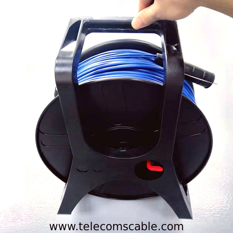 Retractable Outdoor Broadcast TPU Communication Fiber Optic Drum Portable Cable Reel