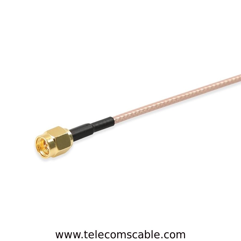 Rg316 Antenna Sma Male To Male Cable 6" 15cm Brass With Gold Plating