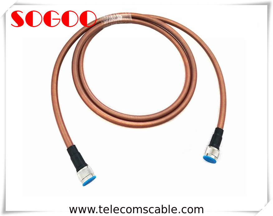 N Male To N Male Rg393 Coax Rf Jumper Cable Golden Color