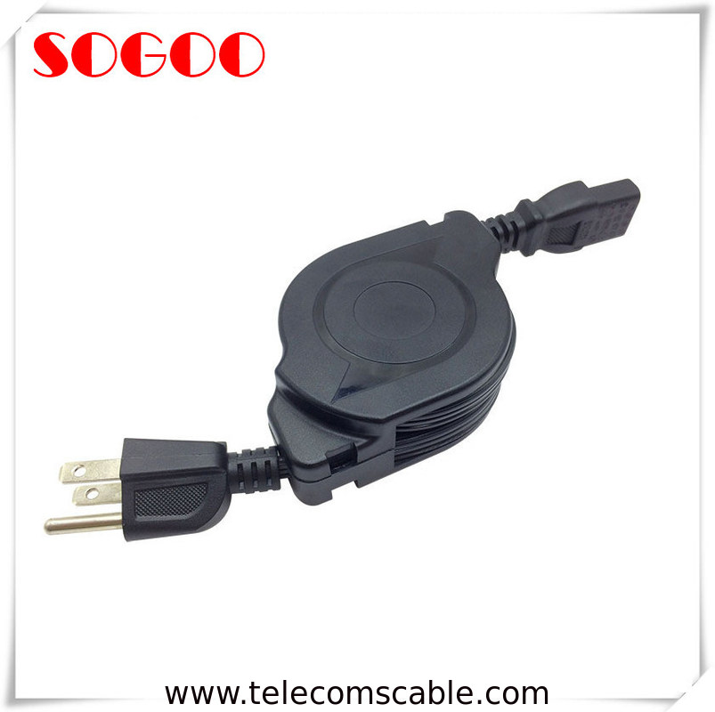Custom Length Retractable Power Cord / Power Cable Assembly For Hair