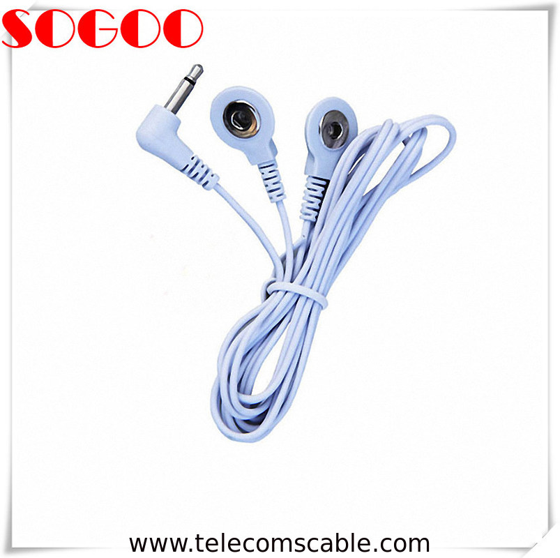 Safe plug snap connector tens unit lead wire, snap electrode cable