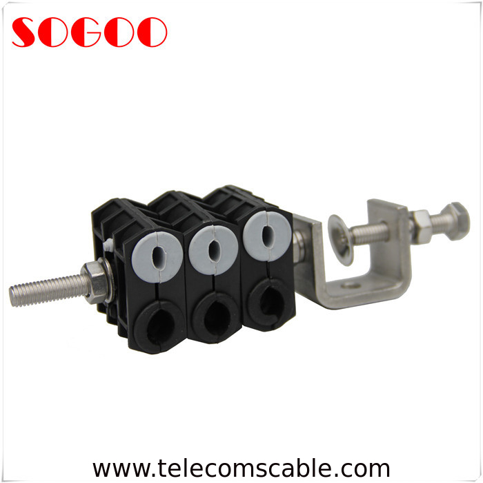 three-way feeder clamp, fiber optical cable clamp and power cable clamp