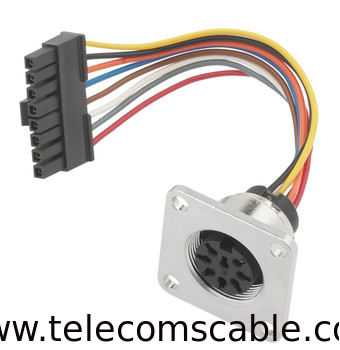 AISG RET Receptacle Cable Assembly, flange mounting with PCB connector