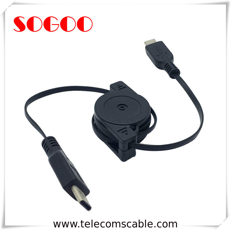 Automotive ODM Micro USB TPE Retractable Cable Charger