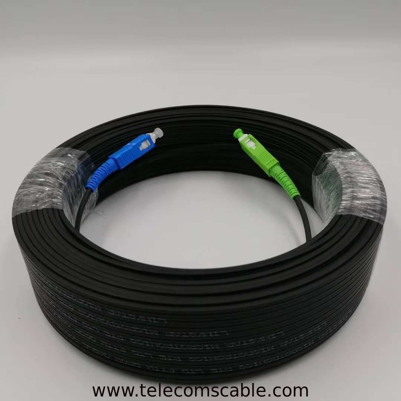 SC/UPC-SC/UPC simplex SM G657A2 2*5mm 50M, LSZH black jacket FTTH Fiber Optical Patch Cord