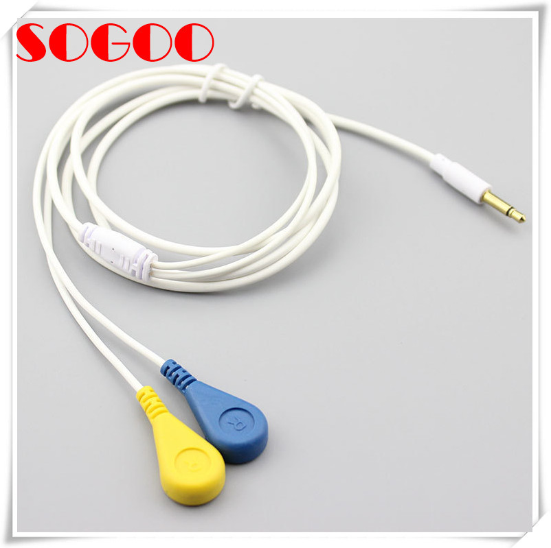 Flexible Ecg Electrode Lead Cable Custom 3.5mm Female Snap Button OEM / ODM