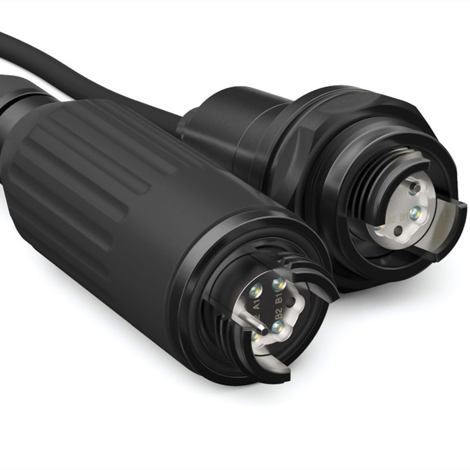 Tactical Fiber Optic Cable Reel With Expanded Beam Fiber Connector 0