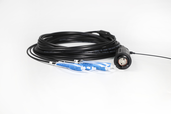 Tactical Fiber Optic Cable Reel With Expanded Beam Fiber Connector 1