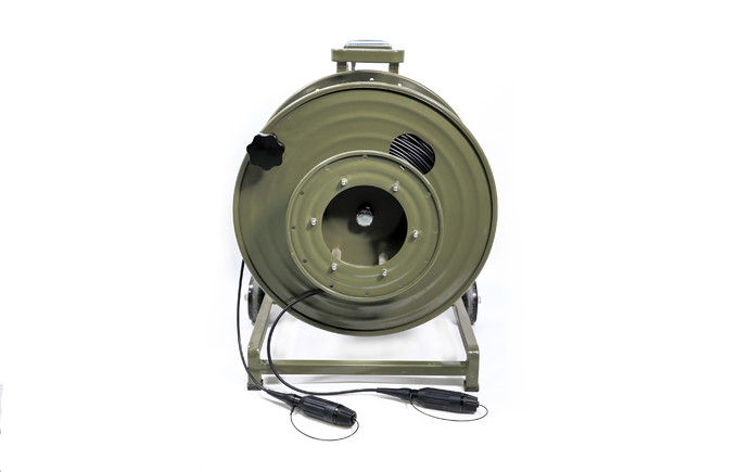 Tactical Fiber Optic Cable Reel With Expanded Beam Fiber Connector 4